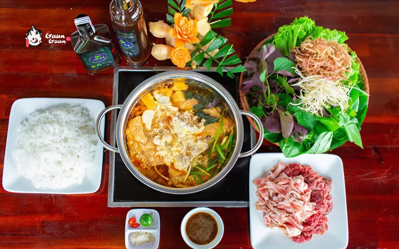 Cách làm lẩu riêu cua bắp bò 1