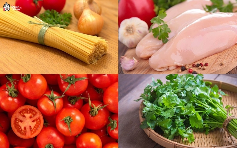 Mì Spaghetti gà viên sốt cà chua 1